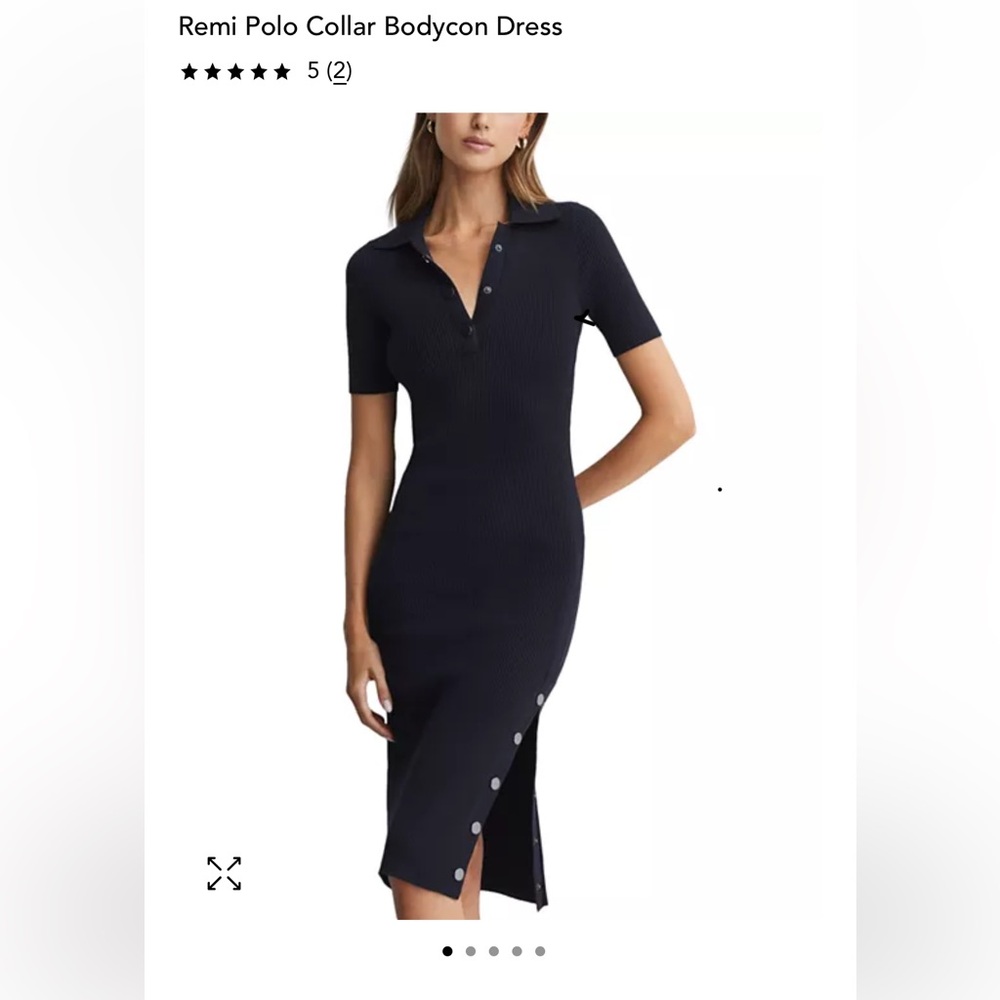 Reiss Navy Polo Midi Dress